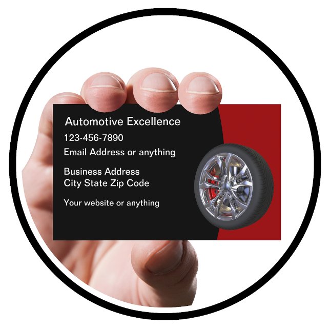 Cool Modern Car Tire Theme Business Cards (Creator Uploaded)