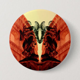 Cool modern collage of historical Rome in red 7.5 Cm Round Badge