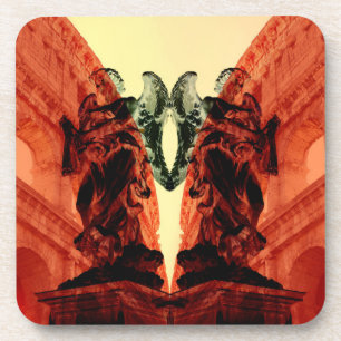 Cool modern collage of historical Rome in red Coaster