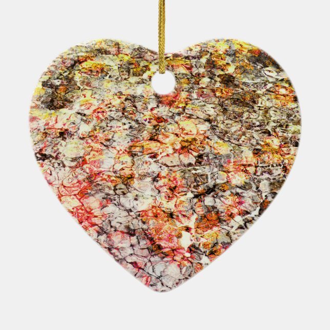 Cool, modern, colourful abstract background ceramic ornament (Back)