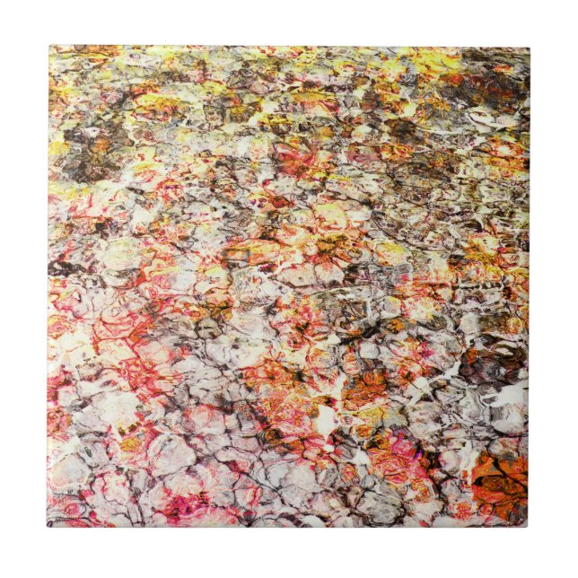 Cool, modern, colourful abstract background ceramic tile (Front)