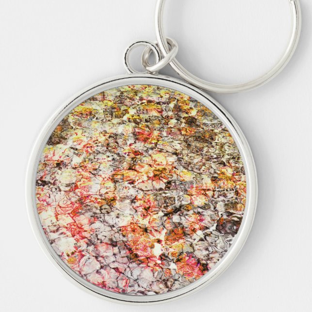 Cool, modern, colourful abstract background key ring (Front)
