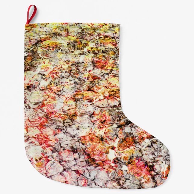 Cool, modern, colourful abstract background large christmas stocking (Front)