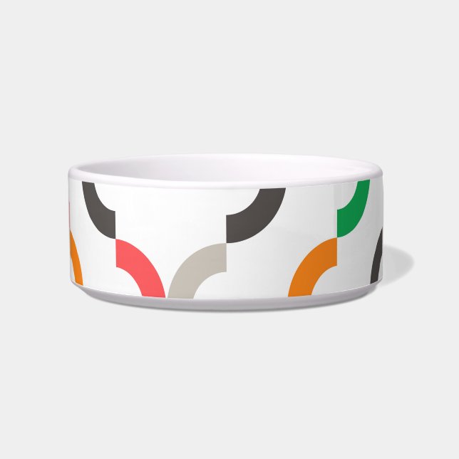 Cool, modern, colourful, trendy circular geometric bowl (Front)