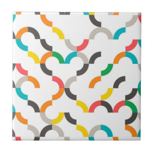 Cool, modern, colourful, trendy circular geometric ceramic tile