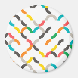 Cool, modern, colourful, trendy circular geometric magnet