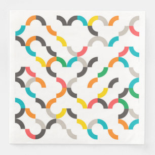 Cool, modern, colourful, trendy circular geometric napkin
