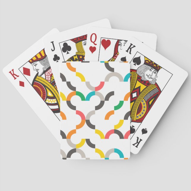 Cool, modern, colourful, trendy circular geometric playing cards (Back)
