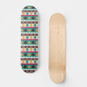 Cool Modern Colourful Tribal Pattern Skateboard (Front)