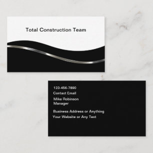 Cool Modern Construction Services  Business Card