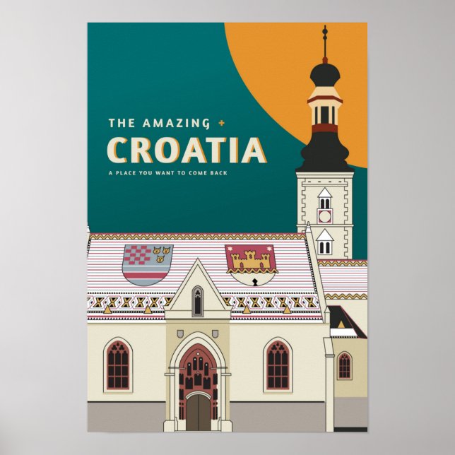 Cool Modern Croatian Travel Poster (Front)