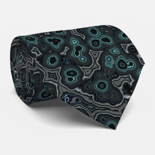 Cool Modern Dark Teal Grey Marble Granite Pattern Tie