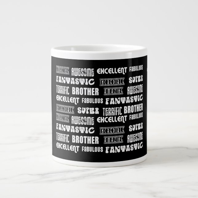 Cool Modern Design for Brothers : Positive Words Large Coffee Mug (Front)