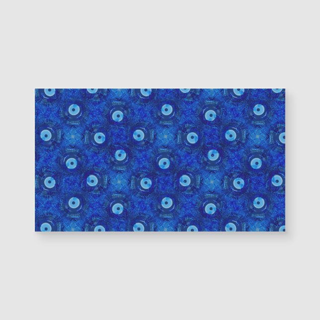 Cool, modern digital art of blue evil eye pattern (Front)