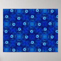 Cool, modern digital art of blue evil eye pattern