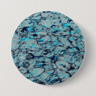 Cool, modern digital art of blue watercolor 7.5 cm round badge