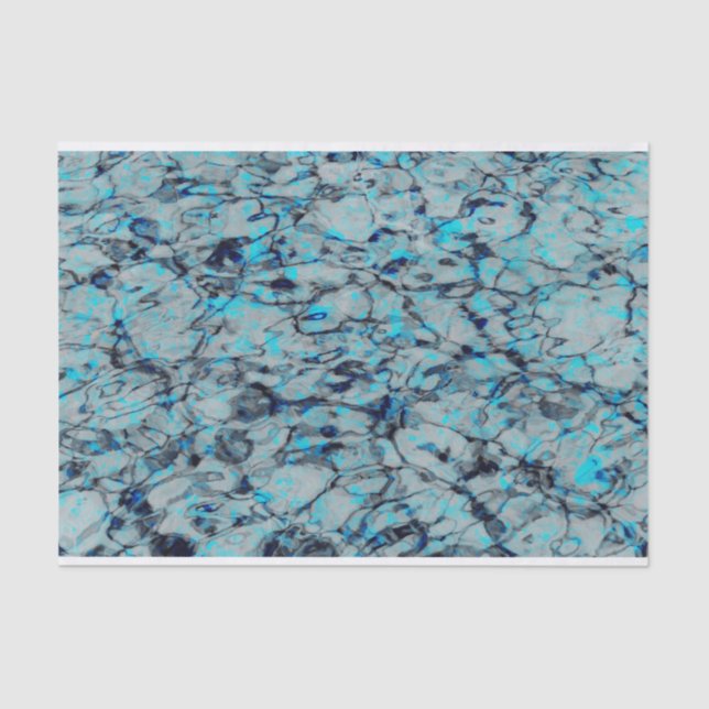 Cool, modern digital art of blue watercolor tissue paper (Front)