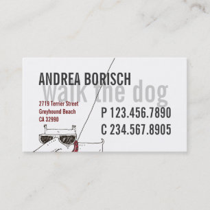 Cool Modern Dog Walker Business Card Template