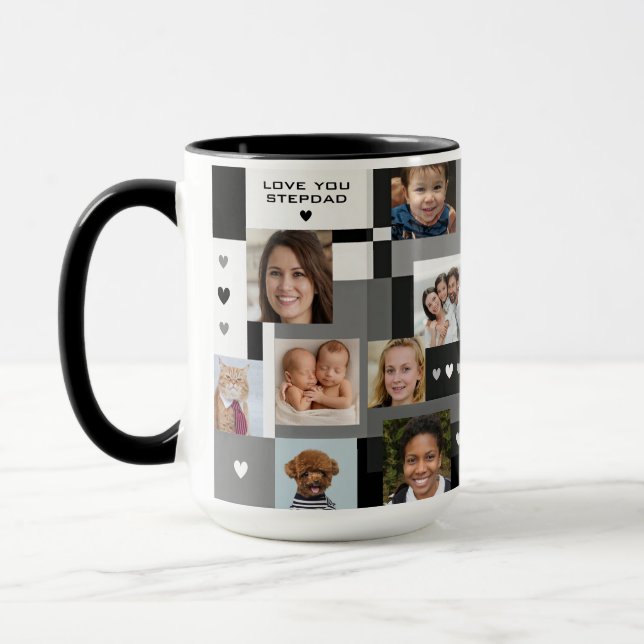 Cool Modern Family Gift 18 Photos Love You Stepdad Mug (Left)