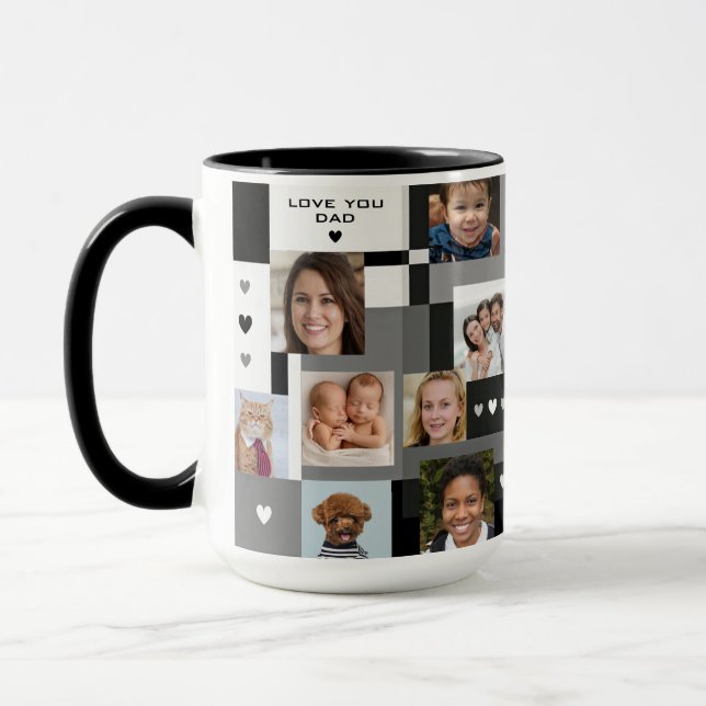 Cool Modern Family Gift Add 18 Photos Love You Dad Mug (Left)