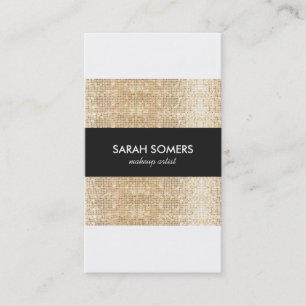 Cool Modern Faux Gold Sequins Makeup Artist Business Card