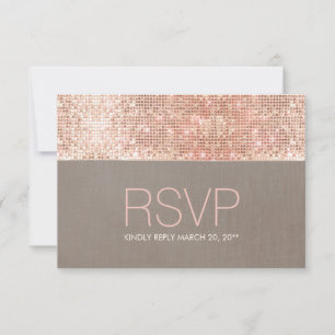 Cool Modern Faux Rose Gold Sequins RSVP