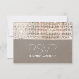 Cool Modern Faux Silver Sequins RSVP Card