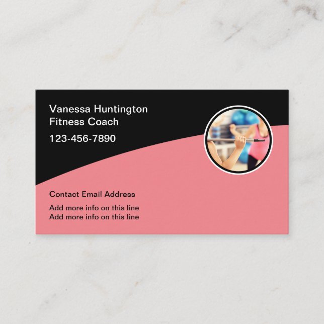 Cool Modern Fitness Trainer And Coach Business Card (Front)