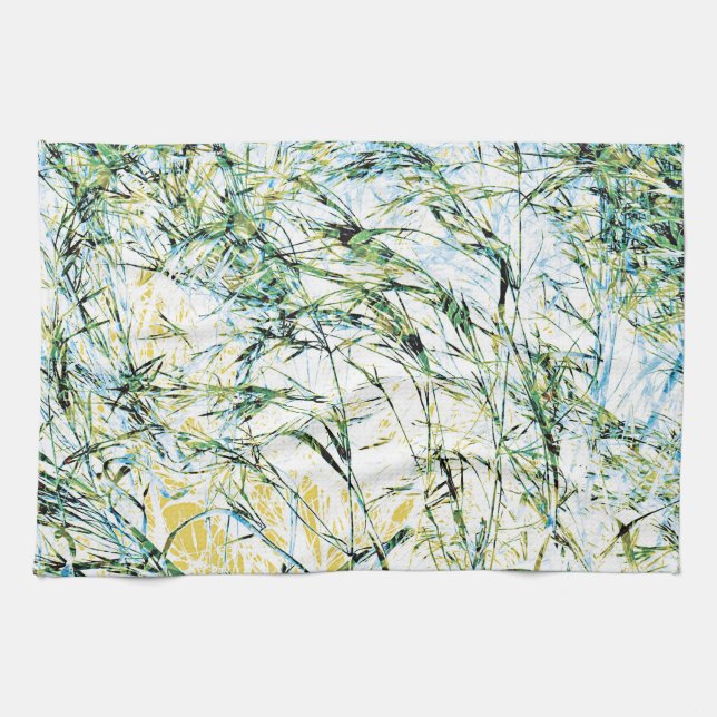 Cool modern floral flower pattern art design tea towel (Horizontal)