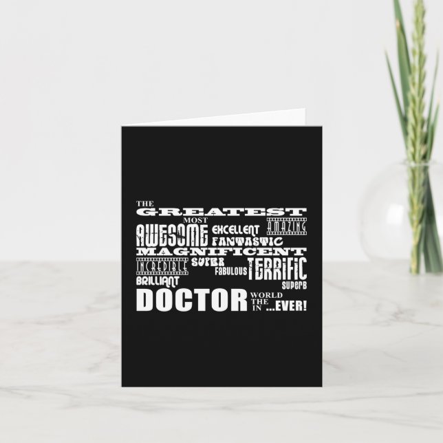 Cool Modern Fun Doctors Greatest Doctor World Ever Thank You Card (Front)