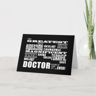 Cool Modern Fun Doctors Greatest Doctor World Ever Thank You Card