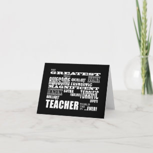 Cool Modern Fun Teachers : Greatest Teacher World Thank You Card