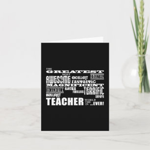 Cool Modern Fun Teachers : Greatest Teacher World Thank You Card
