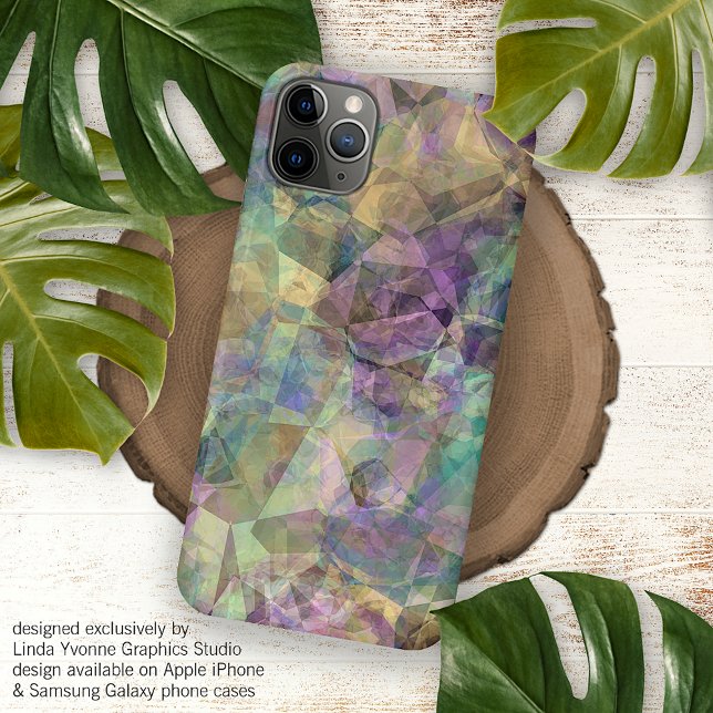 Cool Modern Funky Retro Polygon Mosaic Art Pattern iPhone Case (Creator Uploaded)