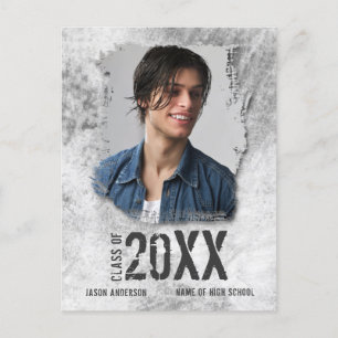 Cool Modern Grunge Photo Graduate Announcement Postcard
