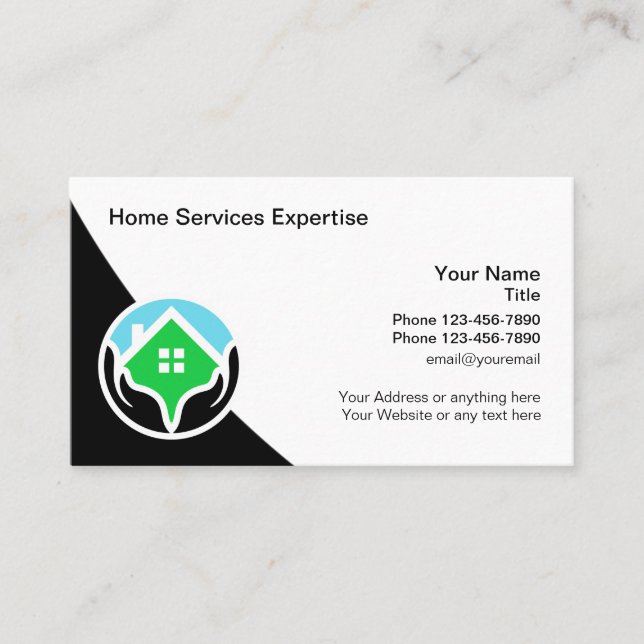 Cool Modern Home Services Business Cards (Front)