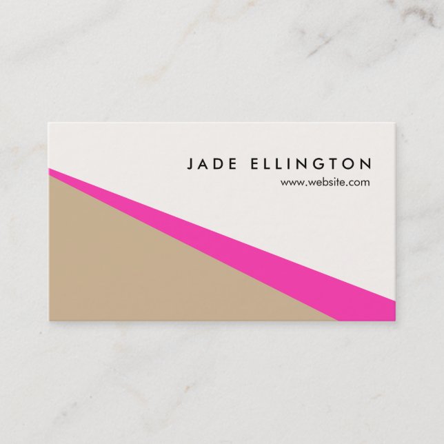 Cool Modern Hot Pink Abstract Geometric Business Card (Front)
