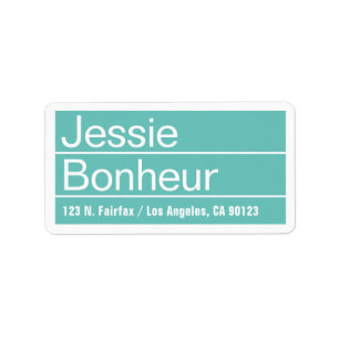 Cool Modern Light Teal Return Address Label