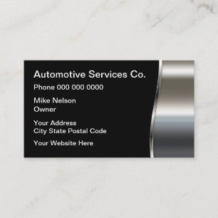 Cool Modern Metallic Automotive Business Card