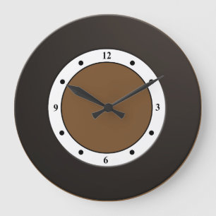 Cool Modern Metallic Black Frame on any Colour Large Clock