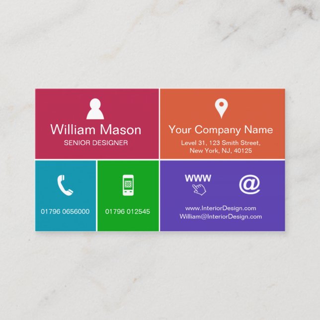 Cool Modern Metro Style Design - Business Card (Front)