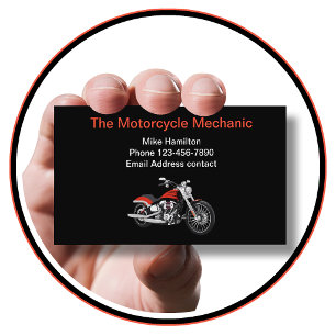 Cool Modern Motorcycle Mechanic  Business Card