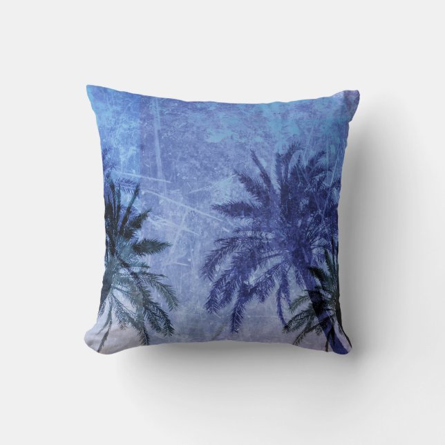 Cool modern palm tree design art cushion (Front)