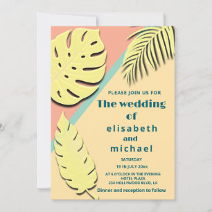 Cool modern pastel summer tropical  invitation