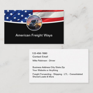 Cool Modern Patriotic Trucking Service Business Card