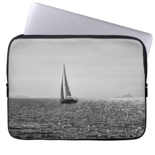 Cool modern photo of sail boat in summer laptop sleeve