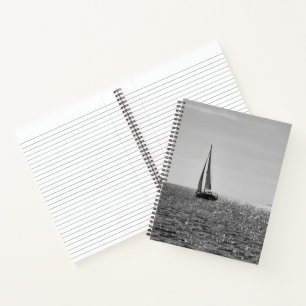 Cool modern photo of sail boat in summer notebook