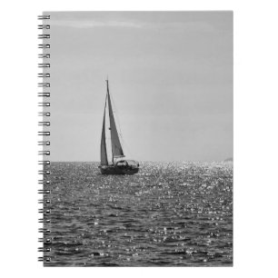 Cool modern photo of sail boat in summer notebook