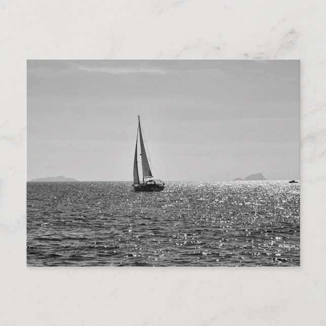 Cool modern photo of sail boat in summer postcard (Front)