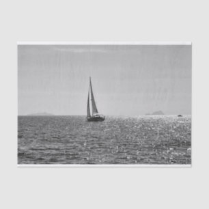 Cool modern photo of sail boat in summer tissue paper